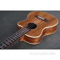 Ukulele in acacia a grana tigre personalizzato